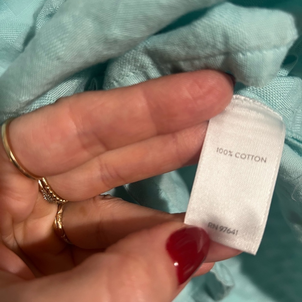 J.Jill Long Sleeve Side button Textured 100% Cotton Long Sleeve Teal Top XS - Picture 8 of 8